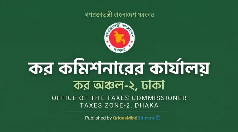 ৪২ পদে কর কমিশনারের কার্যালয় (কর অঞ্চল-২, ঢাকা) নিয়োগ বিজ্ঞপ্তি ২০২৬